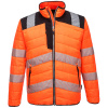 PORTWEST HI-VIS BAFFLE PW371 / Zateplená vodeodolná bunda, reflexná - HV oranžová/čierna S