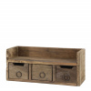 Chic Antique Drevená nástenná polica s zásuvkami Grimaud