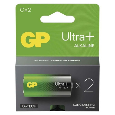 Alkalická batéria GP Ultra Plus LR14 (C), 2ks 1013322000