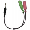 Genius ACC-100 , Redukce, zástrčka 3,5mm jack - 2x zásuvka 3,5mm jack, pro headsety, 24cm, černá (32590001400)