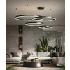 Stropné svietidlo, lampa - LED krúžková lampa čierna zavesená lampa 80/60/80/40 cm (LED krúžková lampa čierna zavesená lampa 80/60/80/40 cm)