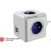 Rozbočovacia zásuvka 240V, CEE7 (vidlica)-POWERCUBE, 0.1m, ORIGINAL USB, modrá, POWERCUBE, 4 zásuvk 8718444082262