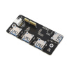 Waveshare PCIe TO USB 3.2 Gen1 Adapter, for Raspberry Pi Compute Module 4 IO Board, 4x HS USB