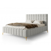 Wilsondo Čalúnená manželská posteľ s úložným priestorom Greid 160x200 - biela