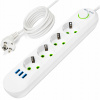 Predlžovací Kábel lamelový Blow 5 m 4 ks zásuviek biely