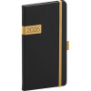 NOTIQUE Vreckový diár Twill 2026, čierno-zlatý, 9 x 15,5 cm