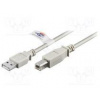 Kábel USB 2.0 USB A vidlica, USB B vidlica 3m sivá Žila Cu