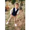 Teplaková súprava - Detský oblek od Royal Baby Shop - Polish Clothing Brand 140 Navy Blue (Formálna vesta pre chlapca námornícke modrá 140)