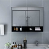 vidaXL LED kúpeľňová zrkadlová skrinka čierna 80x15x60 cm MDF 323605