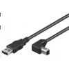 PREMIUMCORD Kabel USB 2.0 A-B propojovací 0.5m - zahnutý B konektor 90° ku2ab05-90