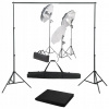 Fotografický štúdiový set s lampami a pozadím