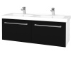 Dreja Umývadlová skrinka BIG INN SZZ2 125 - N01 Biela lesk / Úchytka T03 / L17 Čierná vysoký lesk