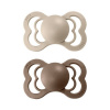 BIBS Supreme cumlíky zo silikónu 2ks - Vanilla / Dark Oak - 1 (0–6 mesiacov)