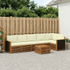 Rohová sofa sada s polštářem 6 pcs Přirozená a Krémová 3384431