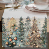 Vianočné prestieranie na stôl, zdobené tkaným motívom vianočného stromčeka