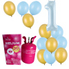 MojeParty Hélium - Balónová kytica 1 modrá zlatá