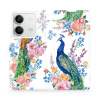 Flipové pouzdro Mobiwear - Xiaomi Redmi Note 13 5G - MX08S Pávi (Knížkové flip pouzdro, obal, kryt na mobil Xiaomi Redmi Note 13 5G - MX08S Pávi, materiál Umělá kůže + TPU - ochrana 360°, stojánek, si