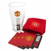 Barový set Manchester United FC (pohár, utierka, podtácky)