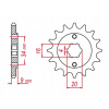 Grosskopf Predná ozubená tyč 2062 15 Yamaha Yfs200 Blaster 88-06 +2, Tt-R230 05-