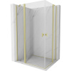 Mexen, Mexen Mist Duo výklopný sprchový kút 115 x 85 cm, transparentný, brúsené zlato - 8A4-115-085-55-00