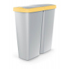 Odpadkový koš COMPACTA Q DUO - objem: 50 l, barva: popelavá se žlutým víkem