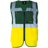 KORNTEX HI-VIS KXMF BERLIN / Reflexná multifunkčná vesta - green/yellow 4XL