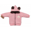 Oteplená pletená bundička Teddy Bear, Baby Nellys, dvojvrstvová, ružová, veľ. 104/110, 104/110 (3-5r)