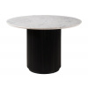 Bighome - Okrúhly jedálenský stôl mango 120x120x76 čierny lak / biely mramor BARCELONA