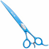 Geib Kiss Silver Blue Curved Scissors - kvalitné zakrivené nožnice s mikrorezom a modrou úpravou - 8,5