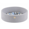 PLUSH NEST PLUSH NEST Suchý bazén okrúhly Bavlna Ø 90 × 30 cm, svetlo sivý, s 200 loptičkami