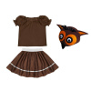 Kostým pre dievča - Sova outfit sukňa blúzka Cap 116-128 4el (Hermiona Harry Potter Outfit 6in1 110-116)