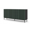 ARTBm Komoda RAVENNA F 3D3S 200 | čierna matná / zelená Prevedenie: Čierny mat / zelená / čierna kovová podnož