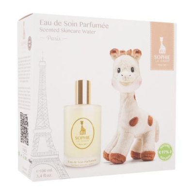 Sophie La Girafe Eau de Soin Parfumee pleťová voda s parfumáciou 100 ml + plyšová hračka 1 ks darčeková sada