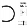 Madlo na dvere WA - MADLO M1 WA/B-D-DREVO ks CIM - čierna matná (RAL 9005) | MP-KOVANIA.sk