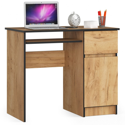 Akord Písací stôl PIKSEL 90 cm pravý - remeselný dub