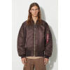 Obojstranná bunda bomber Alpha Industries MA-1 100101.696, pánska, hnedá farba, prechodná