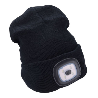 EXTOL® LIGHT Čepice s LED čelovkou, 4× 45 lm, USB nabíjení, vel. UNI, černá 43199