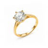 iZlato Forever Zásnubný prsteň Vivienne s moissanitom 2,00 ct, žlté striebro ISBR106Y