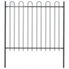 vidaXL Záhradný plot s oblúkovým zakončením, oceľ 1,8 m, čierny - Čierna - 171688-105970