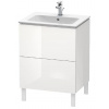 Duravit L-Cube - Umývadlová skrinka 86x62x48 cm, 2 zásuvky, lesklá biela LC662502222