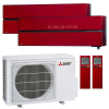 Klimatizácia Mitsubishi LN 2x 2,5kW multisplit + vonk.j. 4,2kW (rubínovo červená)