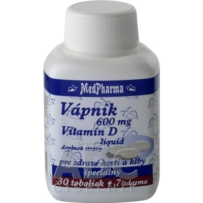 MedPharma VÁPNIK 600 mg + Vitamín D liq. cps 30+7 zadarmo