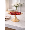 Dekoratívny servírovací podnos na nohe – zlatý