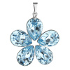 Evolution Group Prívesok bižutéria so Swarovski krištáľmi modrý kvietok 54037.3 aqua