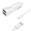Adaptér do auta FIXED 2xUSB, 15W Smart Rapid Charge + Lightning MFi kábel 1m (FIXCC15-2UL-WH) biely
