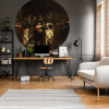 WallArt Kruhová tapeta The Night Watch 142,5 cm - Zlato - 124541-70671