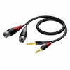 ProCab CLA708/1.5 - Hotový prepojovací ukončený kvalitnými konektormi 2x XLR Samec 2x Jack 6.3mm Mono, dĺžka 1.5m. Ideálne pre mobilné aplikácie