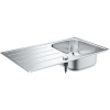GROHE K200 nerezový drez s odkvapávacou plochou, s excentrom, obojstranný, horná montáž, 860 x 500 mm, kartáčovaná nerezová oceľ, 31552SD1