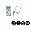 Doktor/lekár stetoskop plast 53cm na batérie so svetlom so zvukom na karte 17x34x3cm