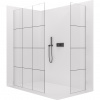 CERANO - Sprchová zástena Walk-in Crystal TL/P - 8 mm - bezvzperový systém - čierna matná, industriálne sklo - 150x150 cm